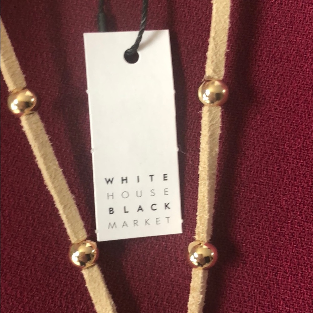WHBM Necklace...Tan & Gold Tone. NWT - Picture 4 of 4